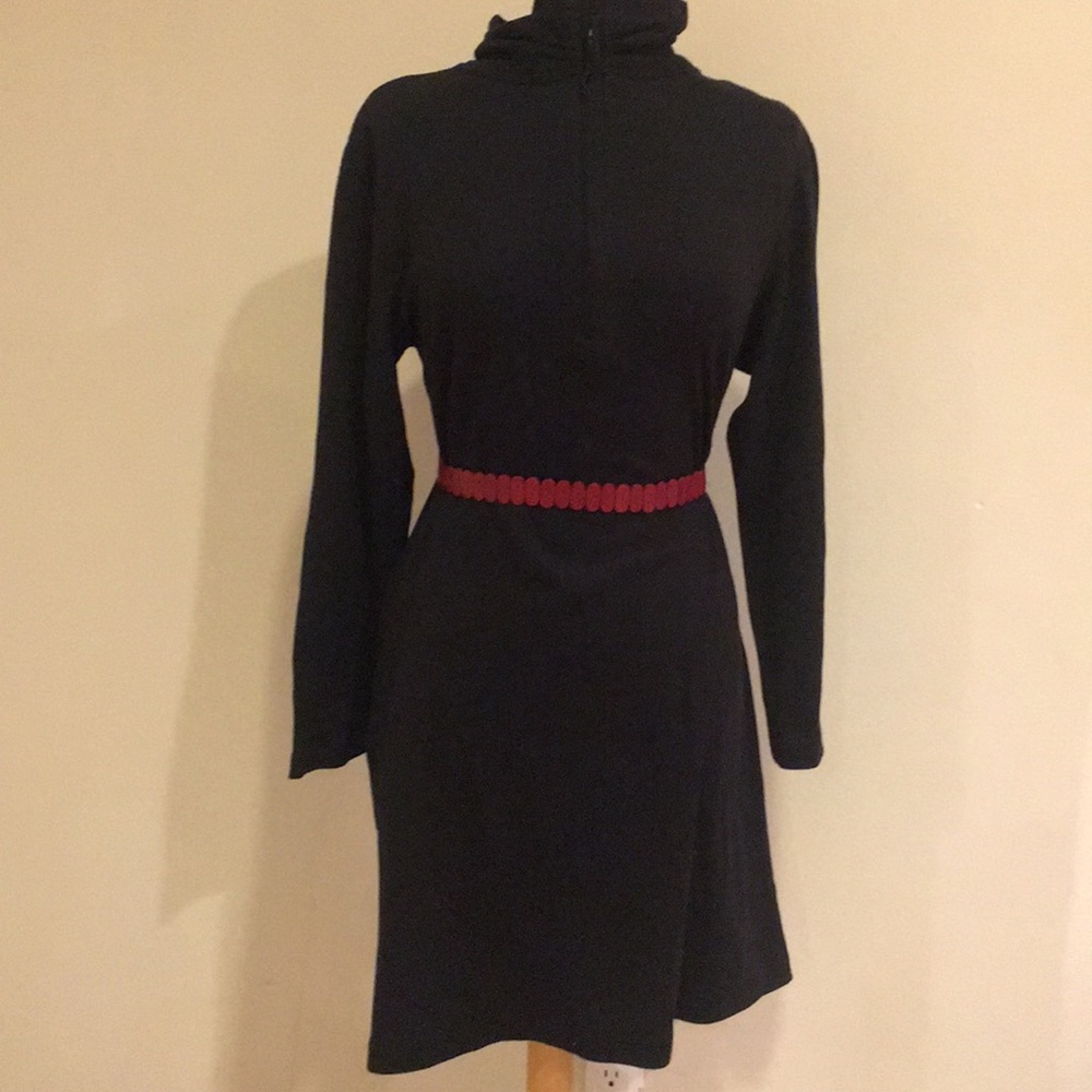 Chic designer Cowlneck tunic dress black NWT Large